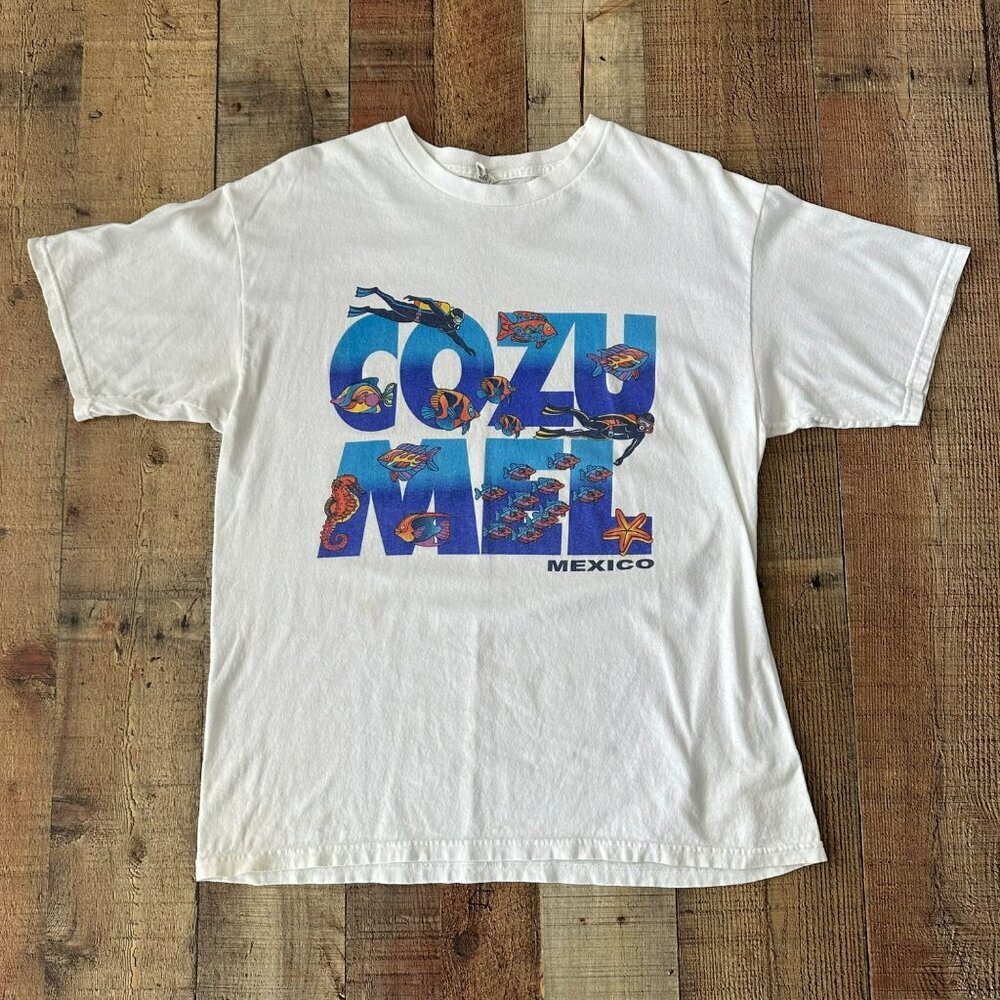 Yazbek Womens Cozumel Mexico Vaccation Souvenir Wear Short Sleeve Tee TShirt -L